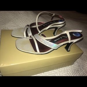 Nina Low white heels